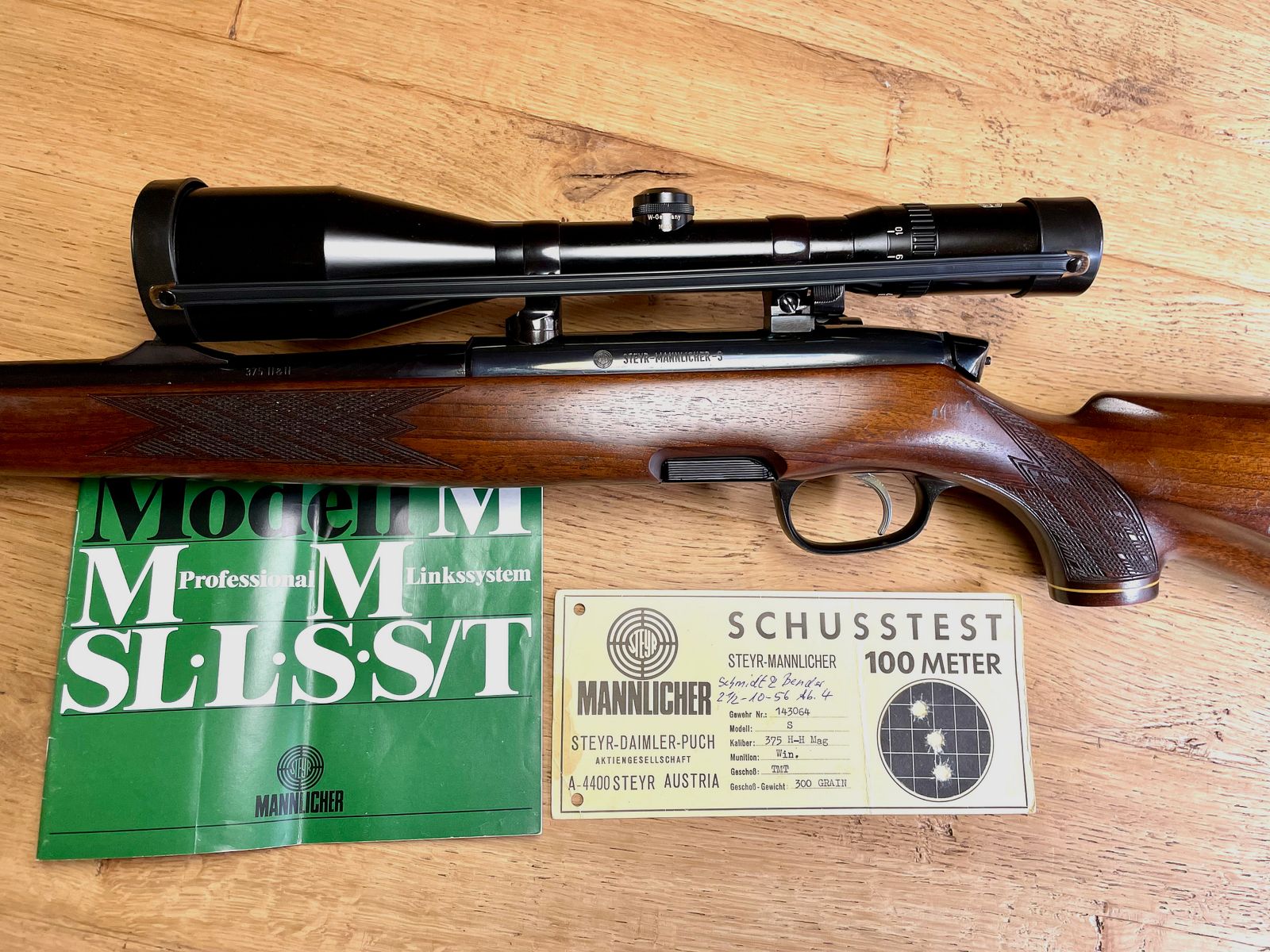 Repetierbüchse Steyr Mannlicher Model S .375 H&H Mag. mit ZF Schmidt & Bender 2,5-10x56 - neuwertig
