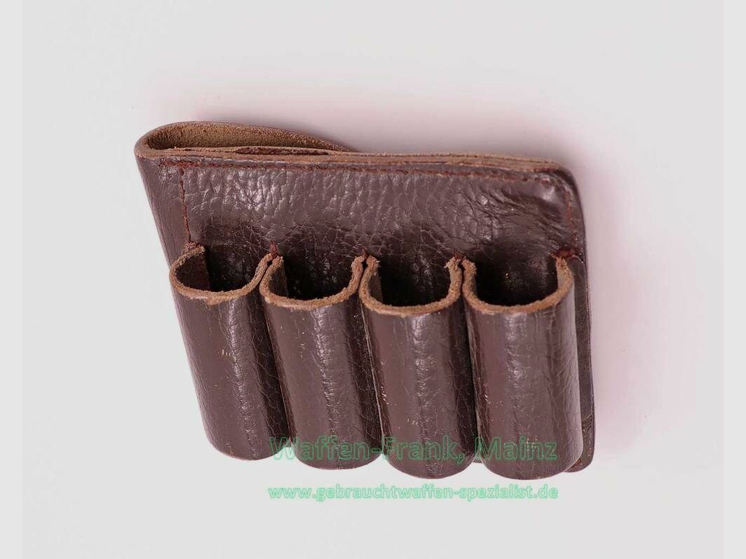 Unknown manufacturer leather cartridge case for shot and bullet