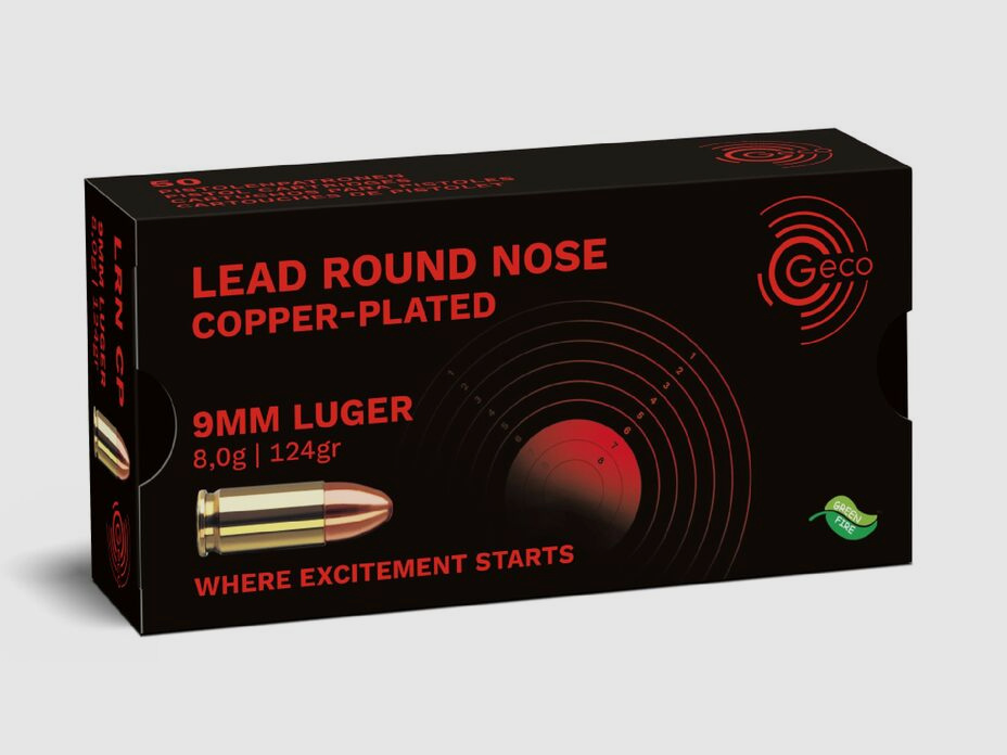Geco 9mm Luger Bleirundkopf verkupfert SuperClean 124gr 50 Schuss