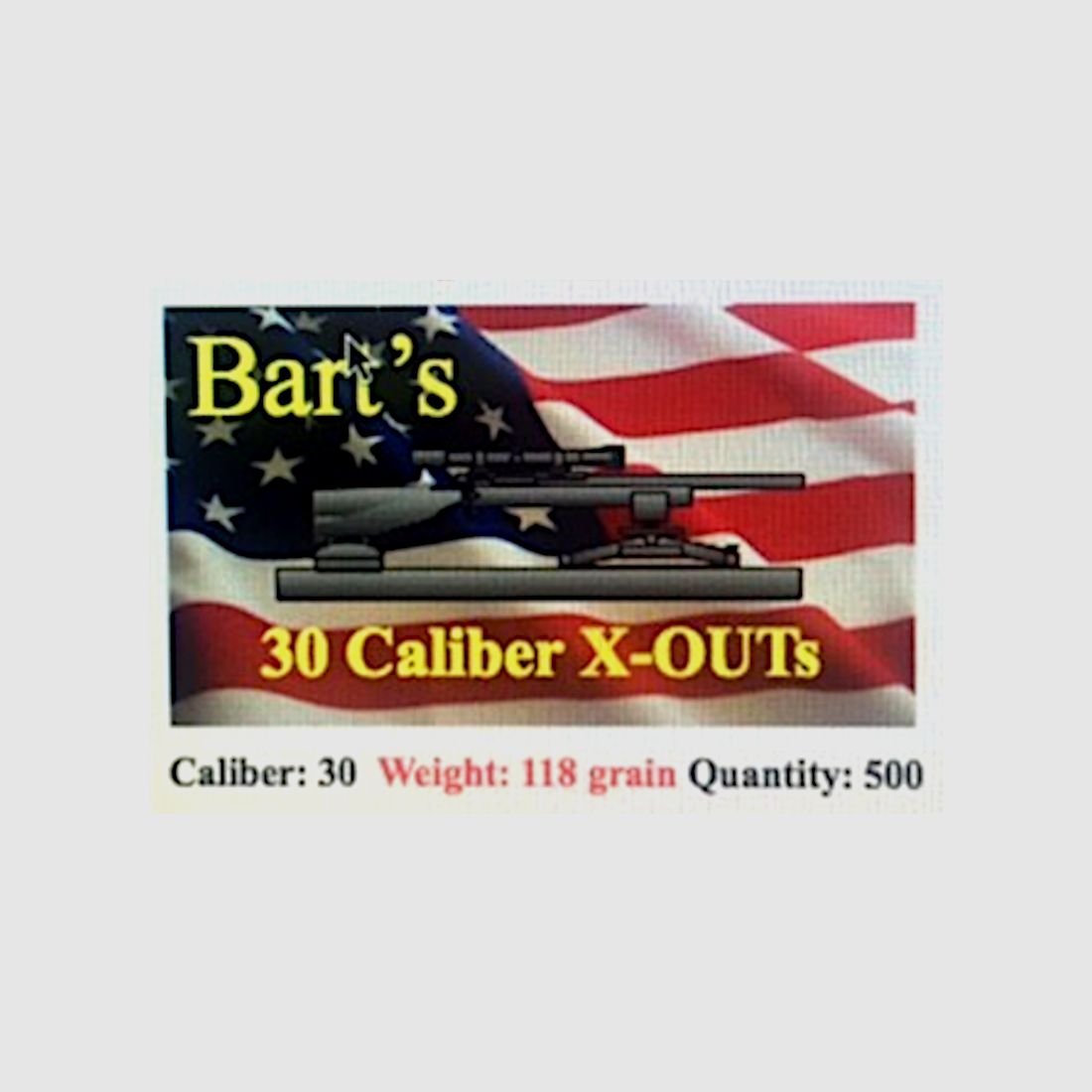 Bart's 30 Kaliber X-OUTs 118 500 stuks