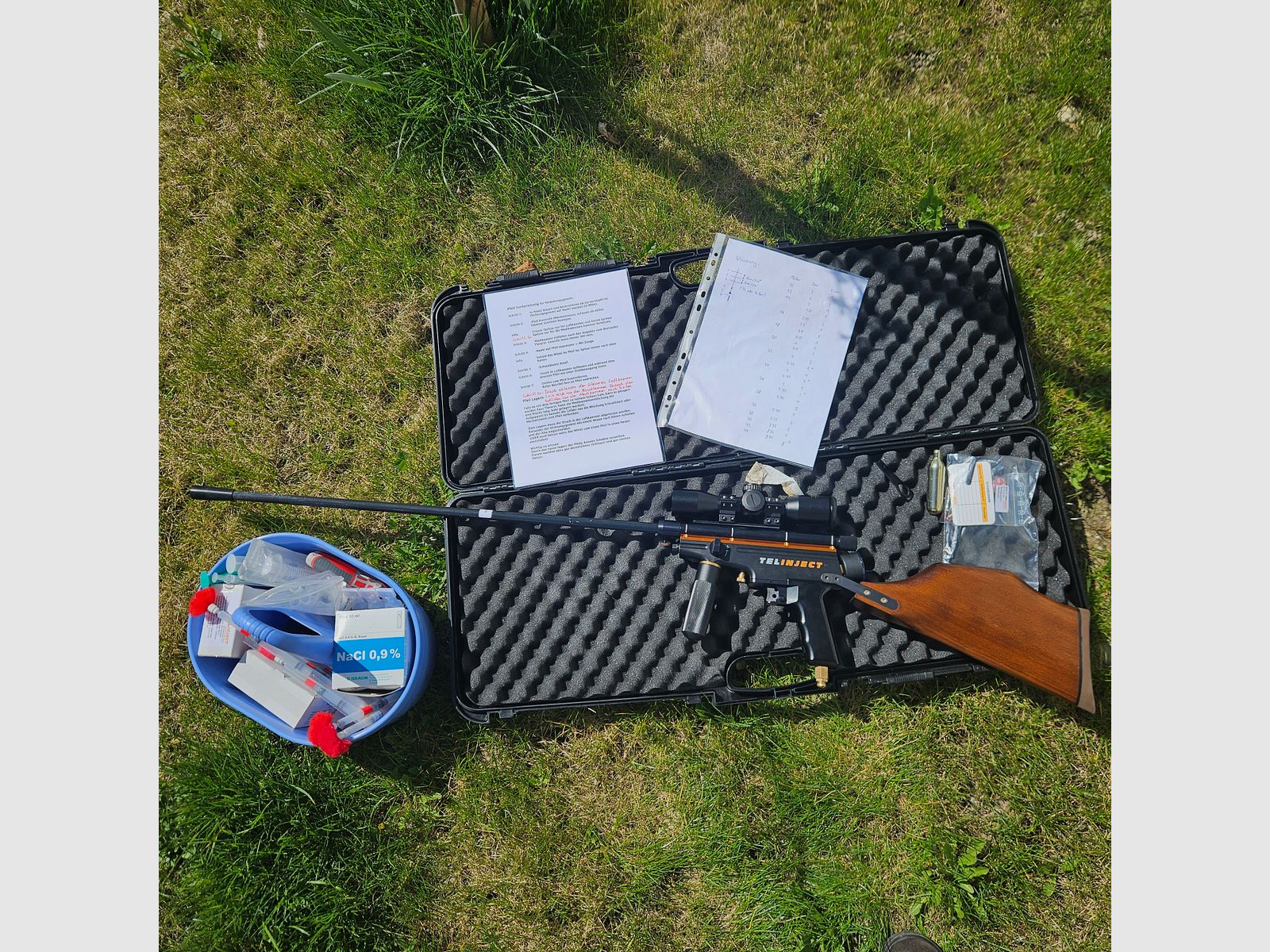 Bijna nieuw narcosegeweer TELINJECT Vario 5V.