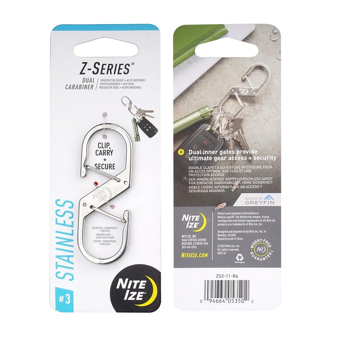 Double carabiner Z-Series #3 - Steel - Silver - ZS3-11-R6 - Nite Ize
