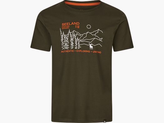 Seeland Landschaft T-Shirt Herren Pine green, XL