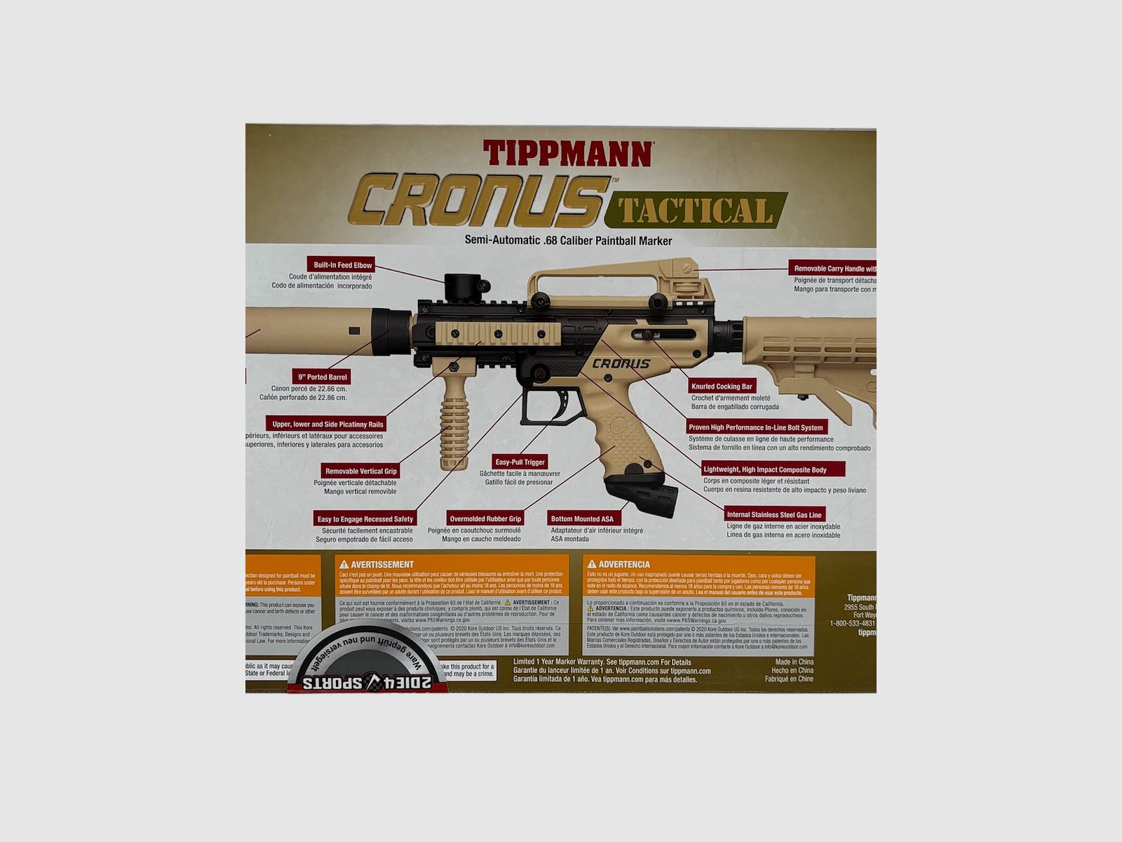 NEU OVP Tippmann Cronus Tactical Kal. .68 Paintball Markierer + 0,4L 200 Bar HP Flasche