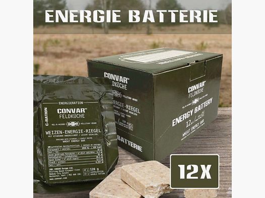 CONVAR Feldküche Weizen Energie Riegel - Military Grade Quality 12er Packung (12 Stück x 120g)