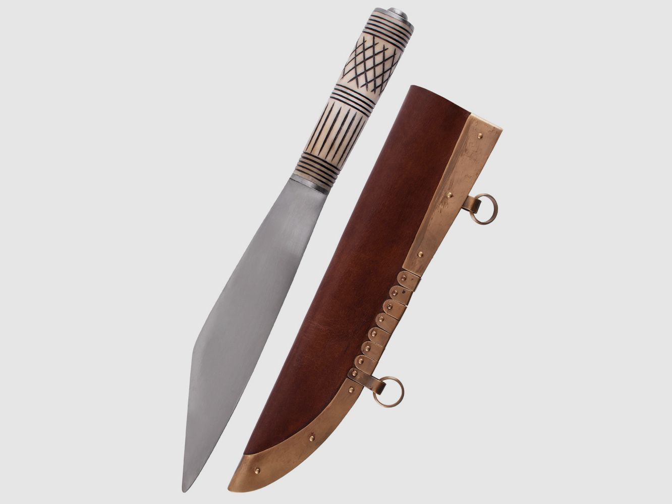 Wikinger Skramasax Saxmesser mit Knochengriff