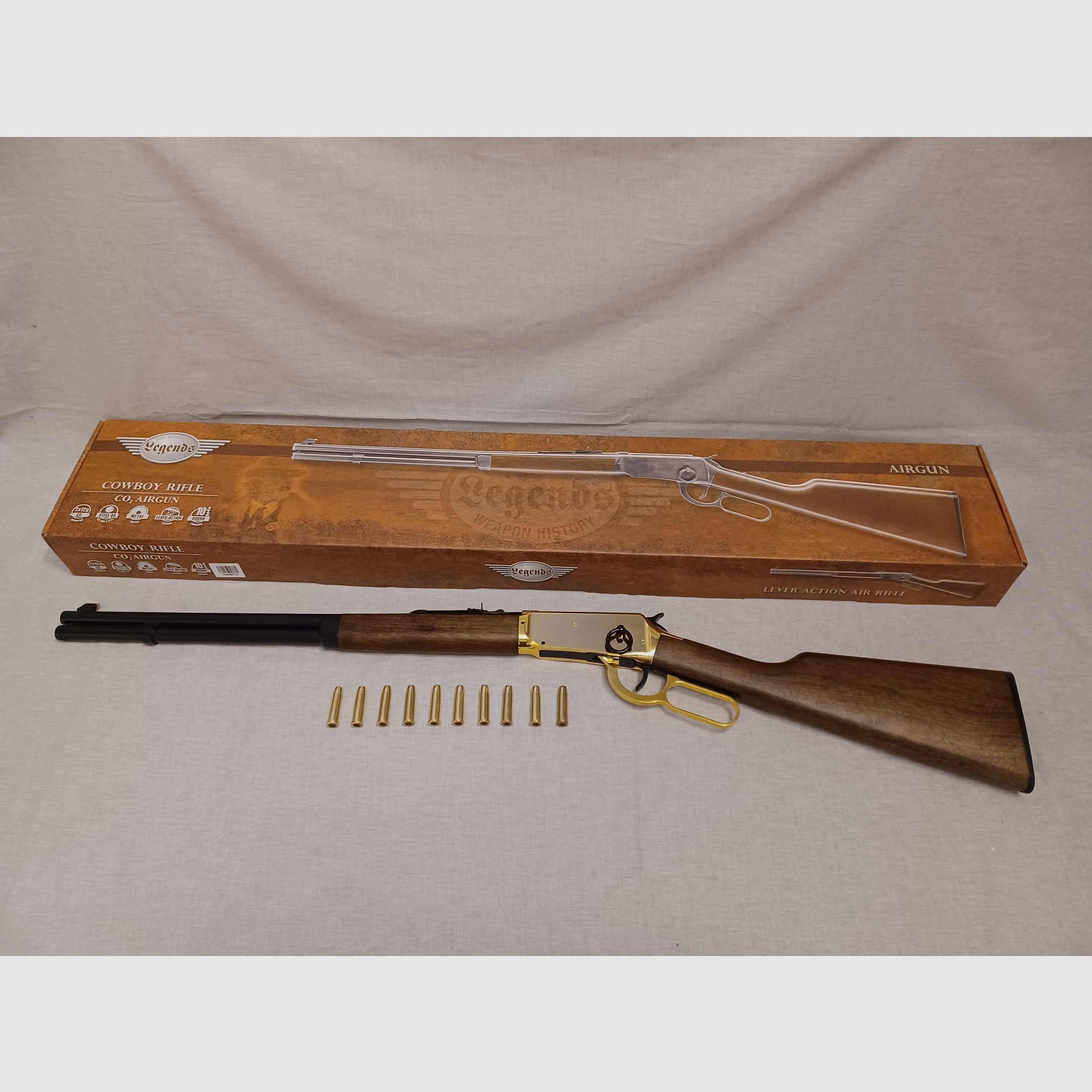 Legends Cowboy Rifle / gold / 4,5 mm BB / CO2 / Gewehr / OVP (147)