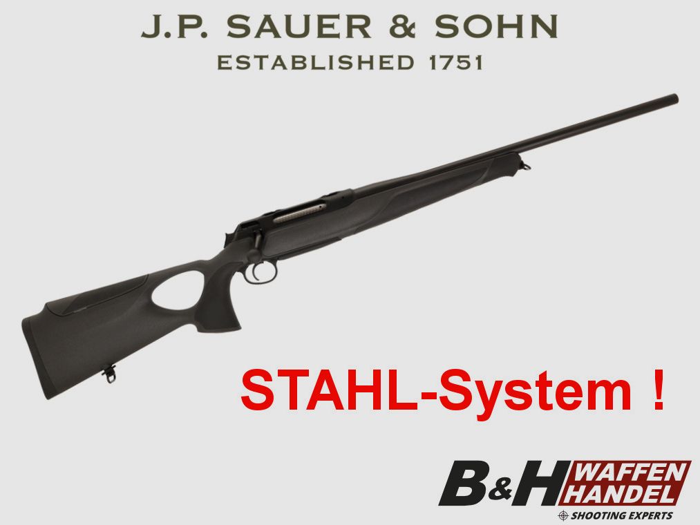  Sauer	 404 Synchro XT / Stahl Gehäuse / Lochschaft / Handspannung / Schalldämpfergewinde / S404 Jagd Repetierer (vgl. 505)