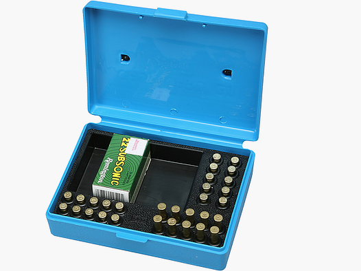 MTM CASE-GARD SB-22-20 Kleinkaliberbox 30 Schuss .22 LR, 17 HMR, .22 WMR, Blau