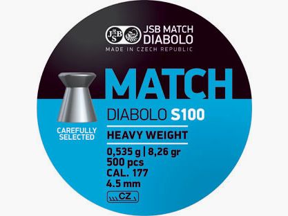 JSB MATCH DIABOLO S100 - HEAVY WEIGHT - 4,5 MM - 0,535 G - 500 STÜCK