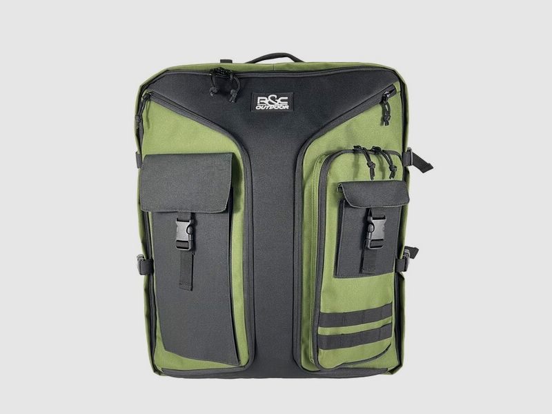 Multifunktions-Rucksack / Armbrust - Transporttasche - ca. 80 Liter - Oliv/Schwarz