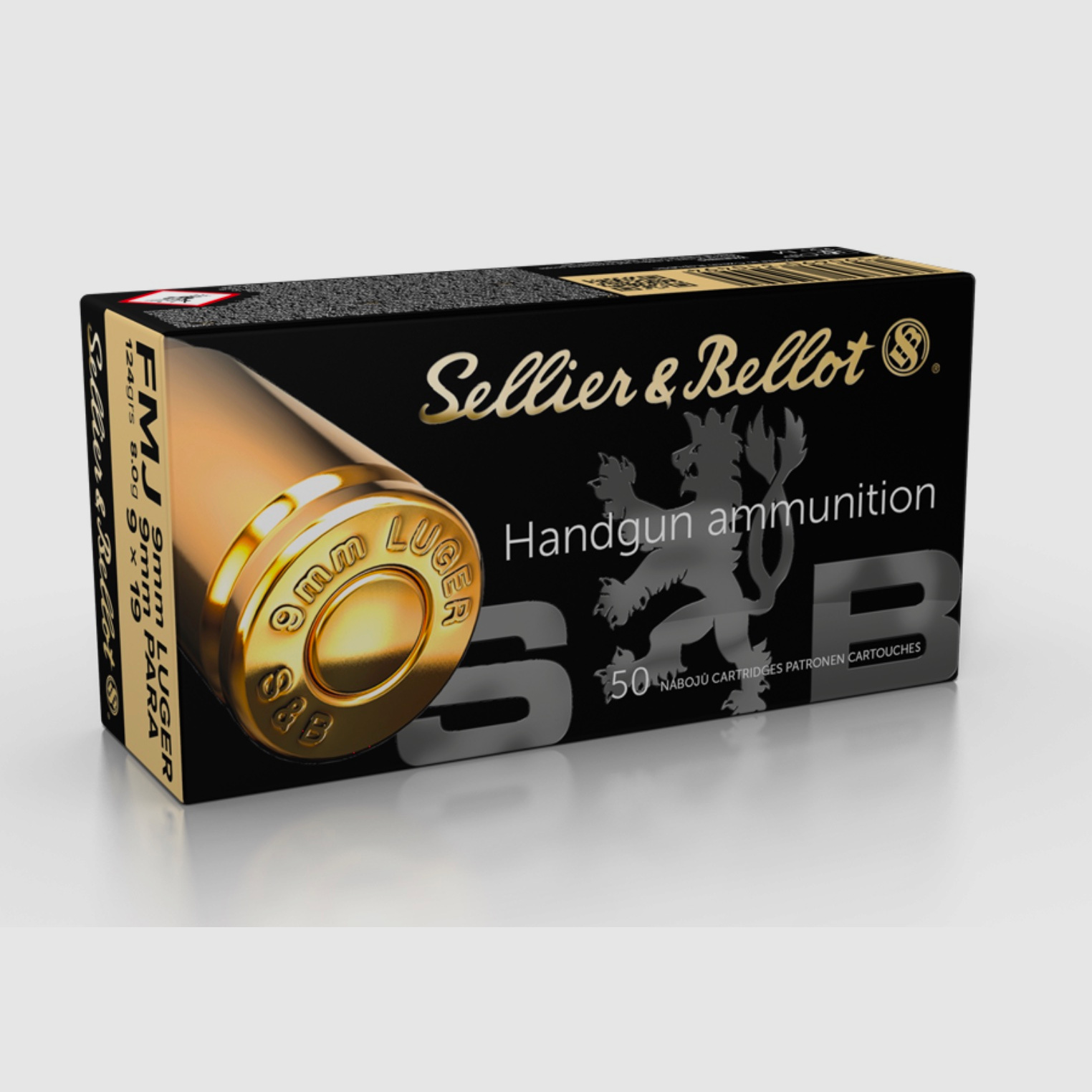 Sellier & Bellot 65187 9mm Luger Vollmantel 8,0g 124grs. 50 Stk.