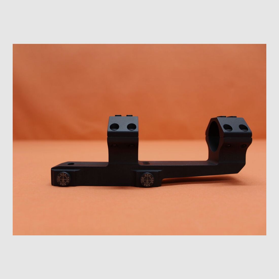 Recknagel Era-Tac block mount 30mm (T2033-0022) with nut, black aluminum, 3'' extended for Picatinny profile