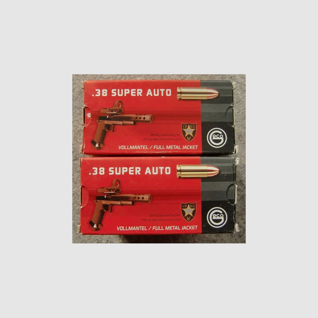 MUNITION: 300 PATRONEN GECO, KAL. .38 SUPER AUTO, AB LAGER LIEFERBAR!!!