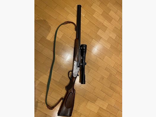 Krieghoff Ulm Bockbüchsflinte 6,5x57R  20/76 mit Wechsellauf Schrotlauf 16/70  mit echten Seitenschlosse top Gravur Seitenschloss Büchse