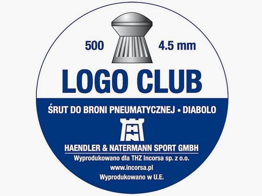ŚRUT H&N DIABOLO LOGO CLUB 4,5 MM 500 SZT.