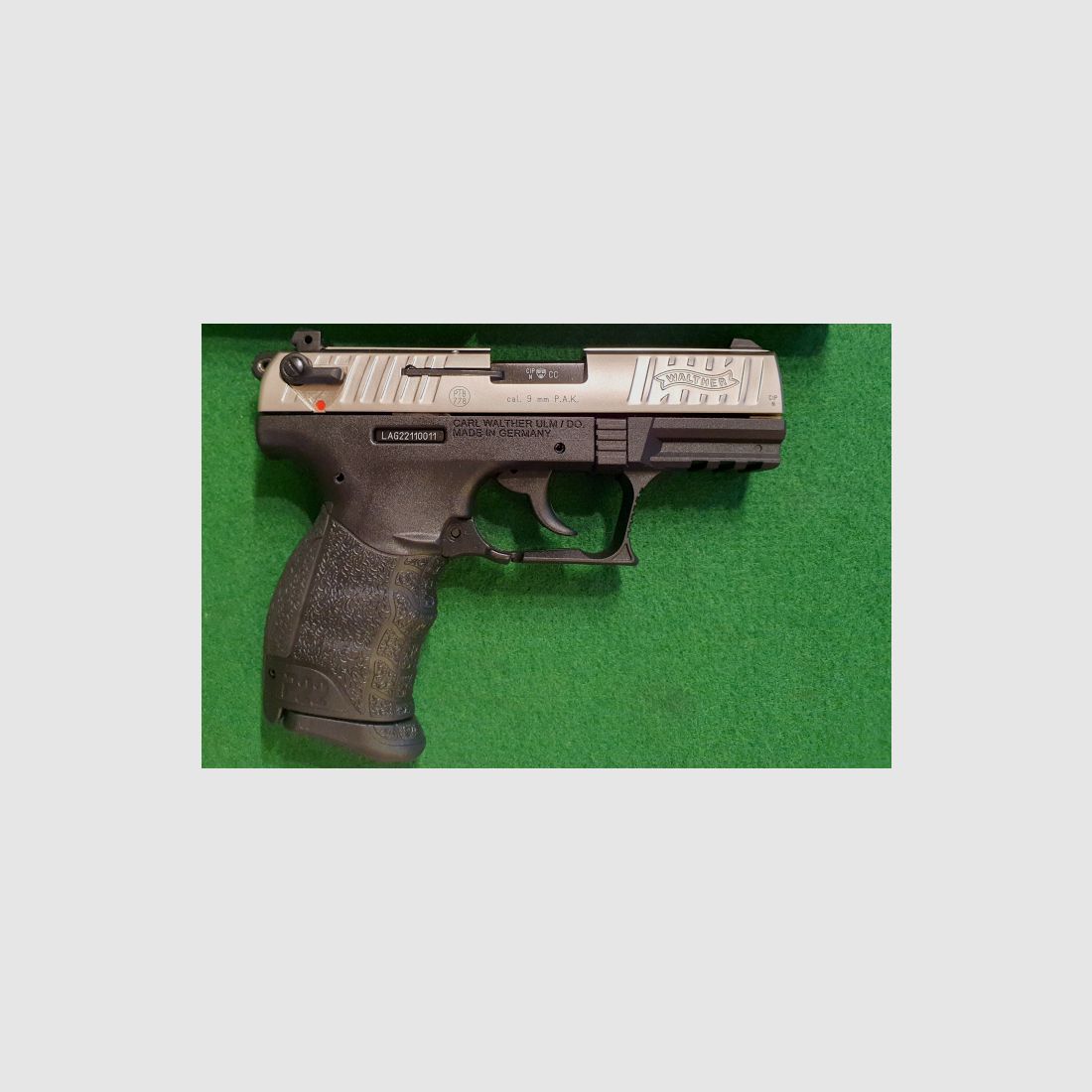 Walther P22Q blank firing pistol 9mm P.A.K. bicolor NICKEL (PTB 778)