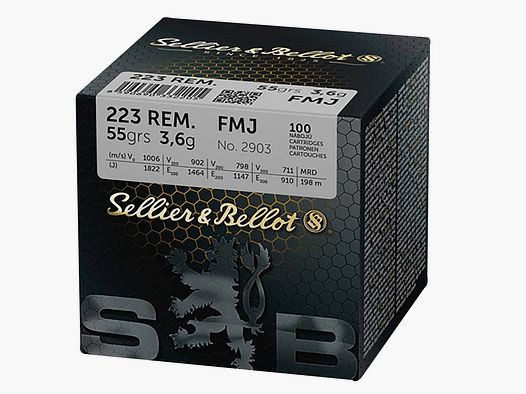 SELLIER & BELLOT - Munizioni .223 Rem. Palla intera BT 3,6g/55gr.