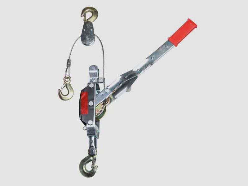 Seilzugspanngerät zum Ziehen, Versetzen und Spannen von tonnenschweren Lasten. Stahlseillänge ca. 3m