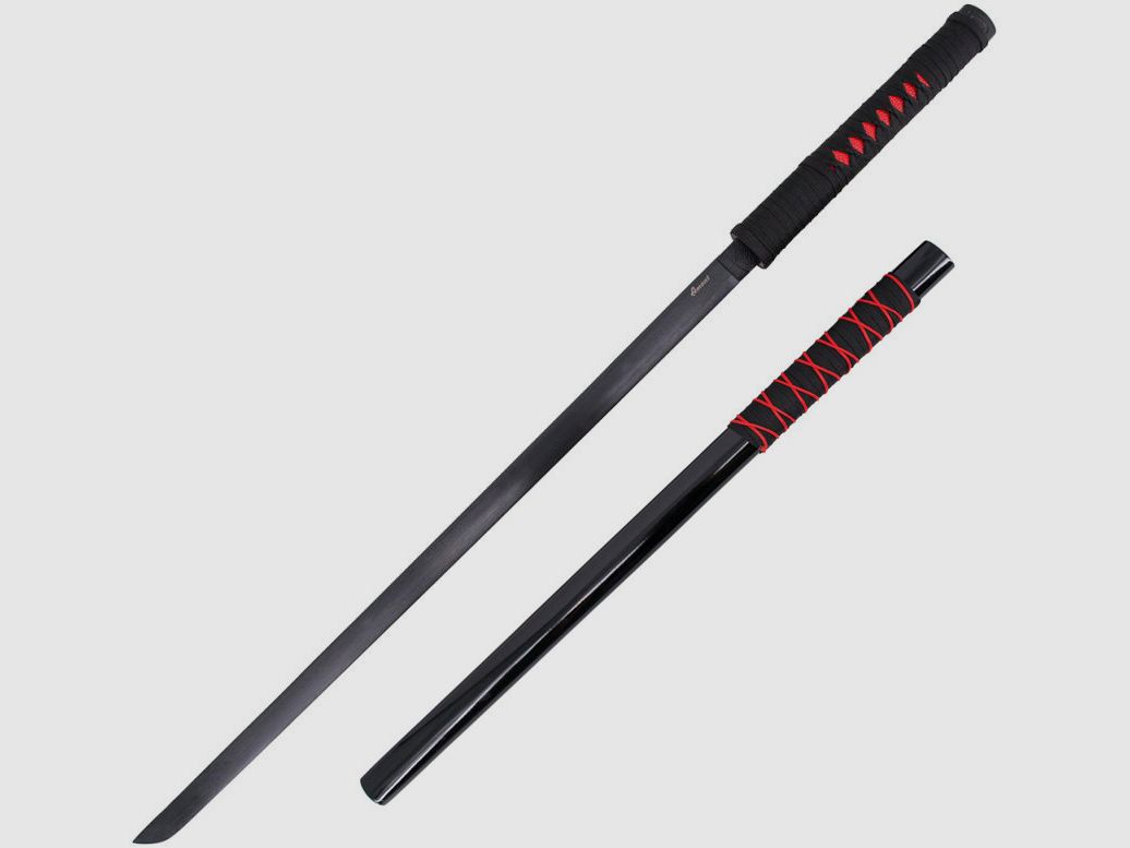 Ninja katana sword with black blade