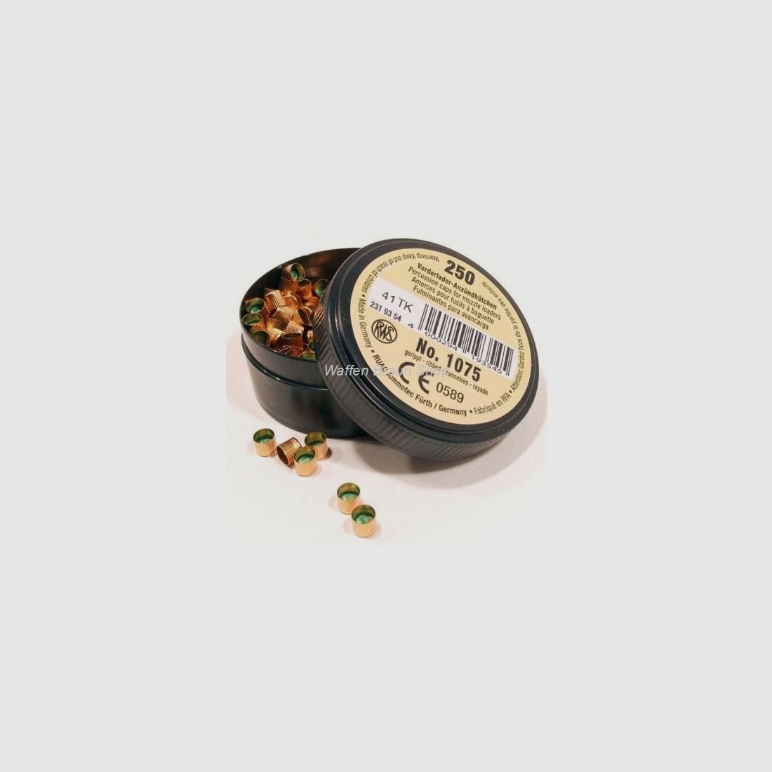 RWS Vorderlader Anzündhütchen gerippt 1075 a "250 St.