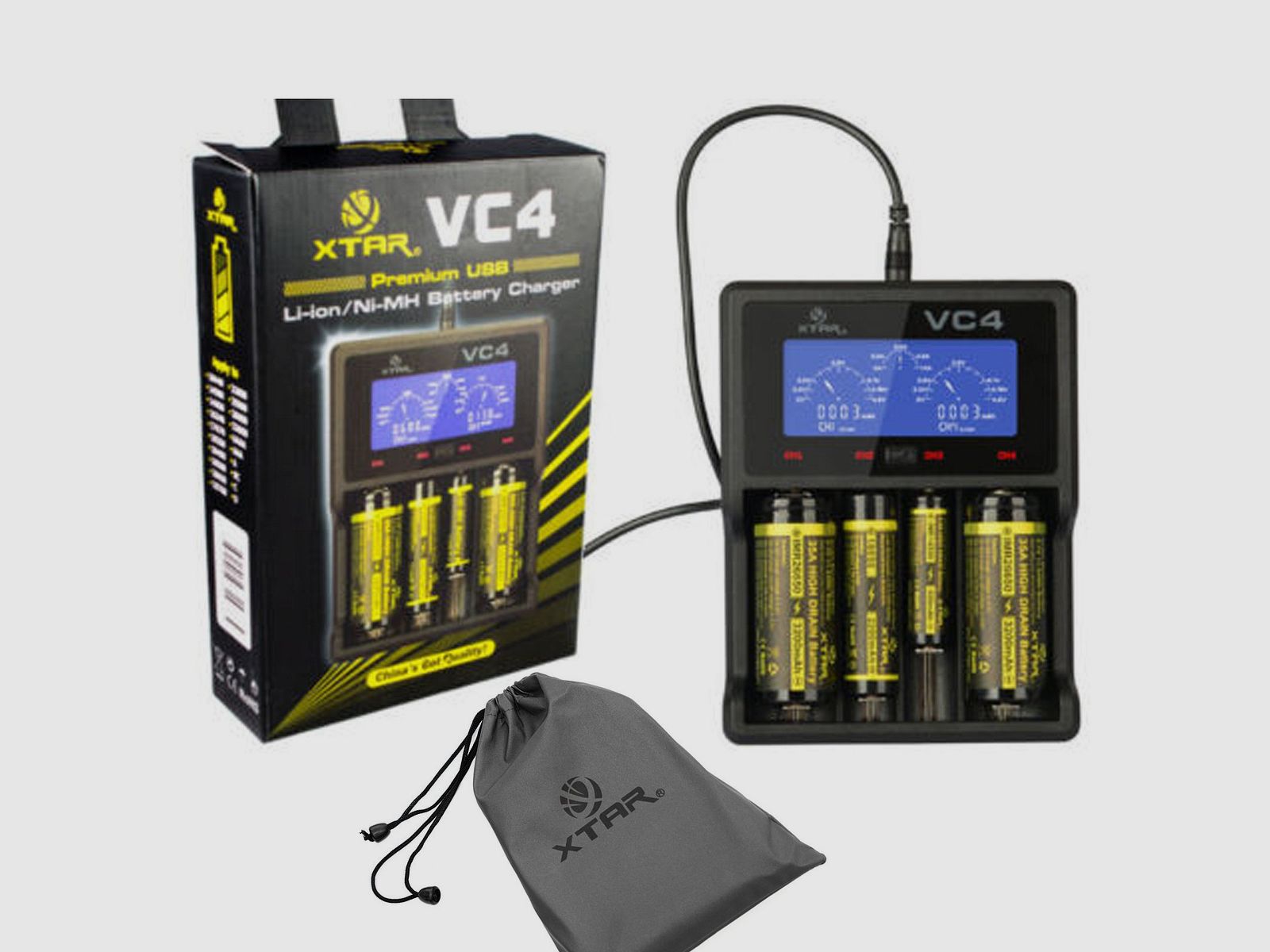XTAR VC4 18650 Li-ion USB Batterijlader, afbeelding 4 van 5