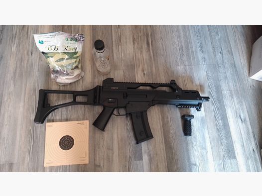 G36 Sturmgewehr Softair - Jing Gong Mod. 36C Komplettset S-AEG 6mm BB schwarz 