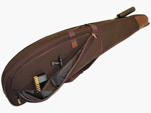 Gun case with outer pocket and carrying strap