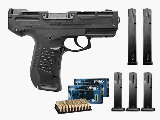 Zoraki 925-P Pistolet d'alarme 9mm P.A.K. Noir - 5 chargeurs - 100 cartouches à blanc - NEUF