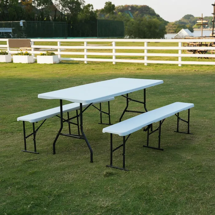 NC3404 Folding Garden Bench 183cm in White, image 8 of 8