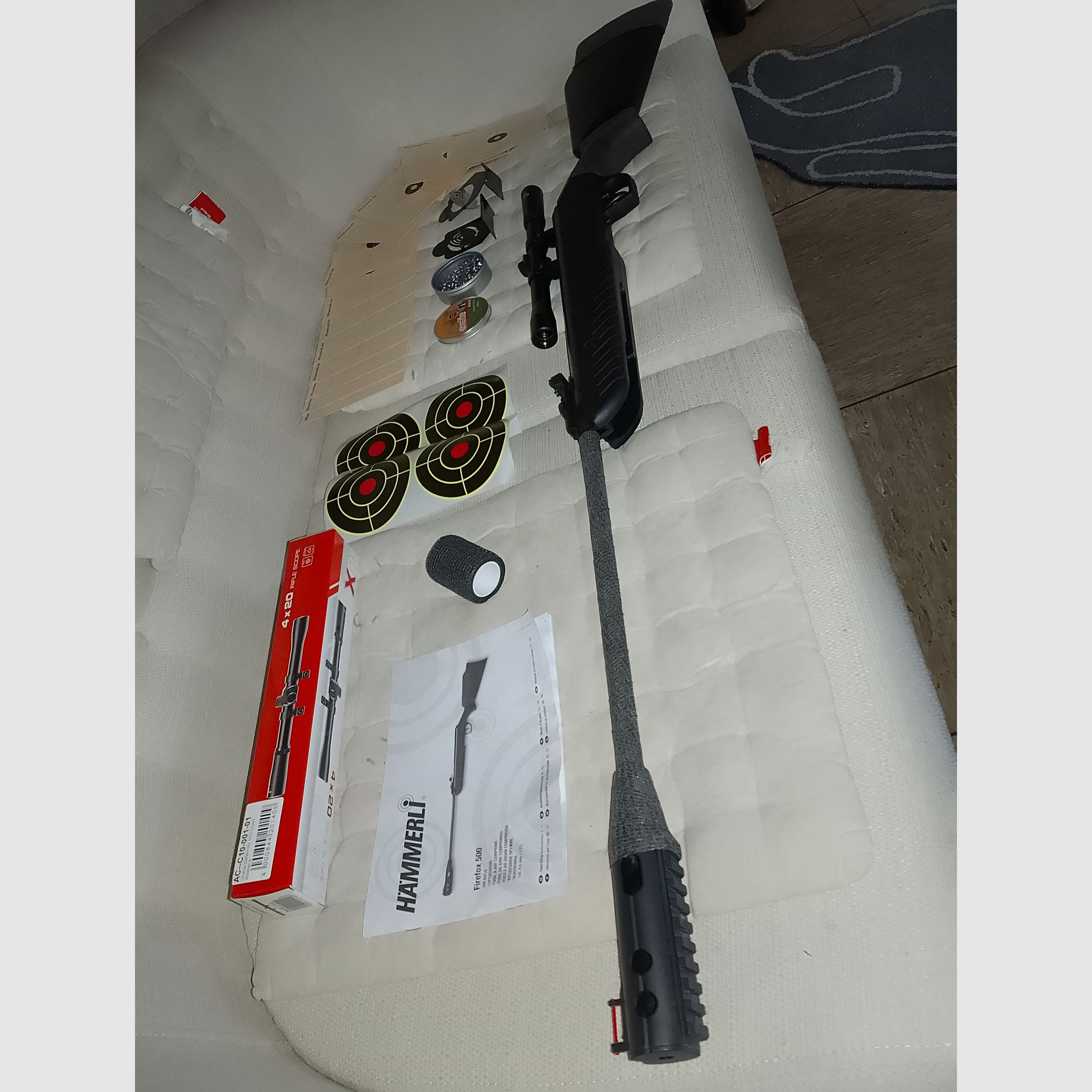 carabine à air Hämmerli Firefox 500 à chargement par basculement 4,5mm .177 + accessoires cibles figurines diabolos set