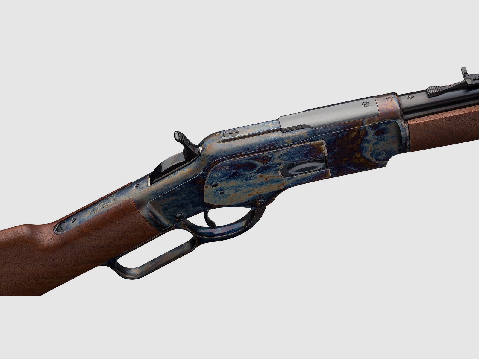 Carabine de compétition Winchester 1873 haute qualité avec finition colorée (trempe à l'huile) .357 Mag. (FABRICATION MIROKU)