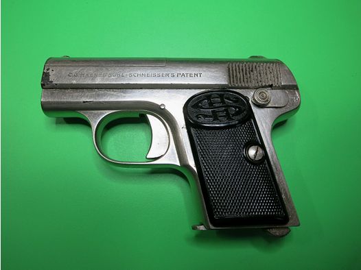 C.G. Haenel, Model I, 6.35 mm Browning, absolute rarity, pocket pistol #79