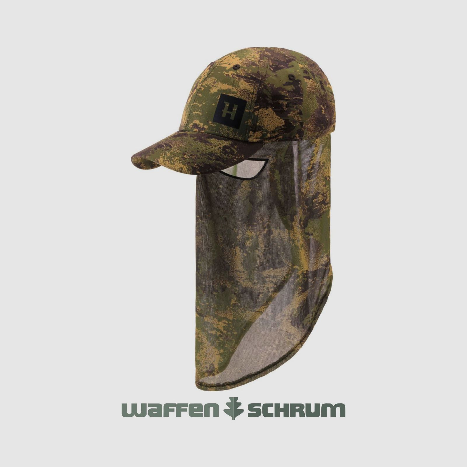 Härkila Cap Deer Stalker mit Tarnnetz Forest green