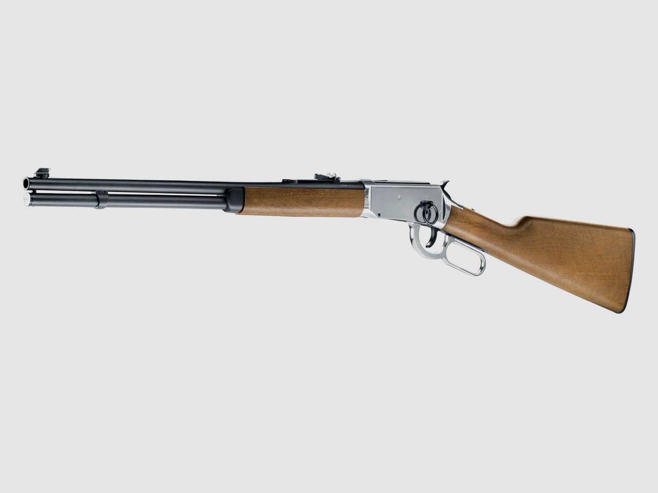 CO2 Unterhebel Repetier Gewehr Umarex Legends Cowboy Rifle, Lever Action, chrome, Kaliber 4,5 mm BB (P18)