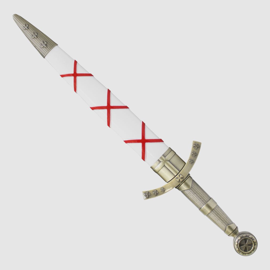 Fantasiedolch Templer wei/rot Ritter Dolch
