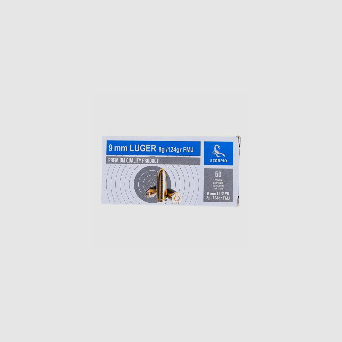 STV Scorpio 9mm Luger 8,0gr/124grs. 50 cartouches