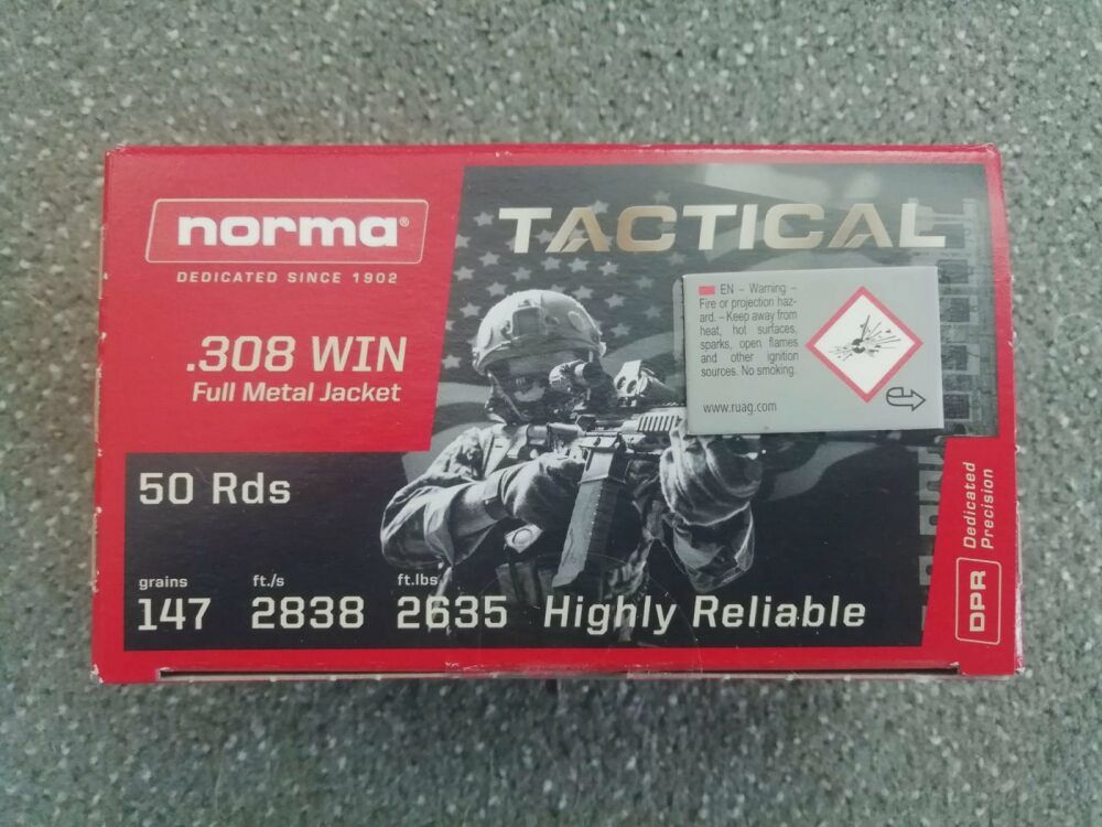 NORMA .308 Win FMJ TACTICAL 147 grs.