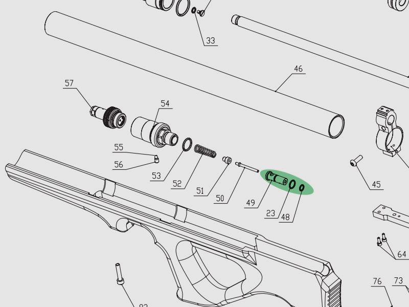 Ventil fĂĽr Pressluftgewehr Diana Skyhawk 7,5 Joule, Ersatzteil