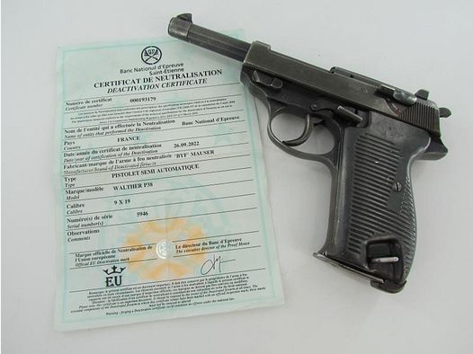 P38 Walther Deko Waffen mit Zertifikat aus Wk2 