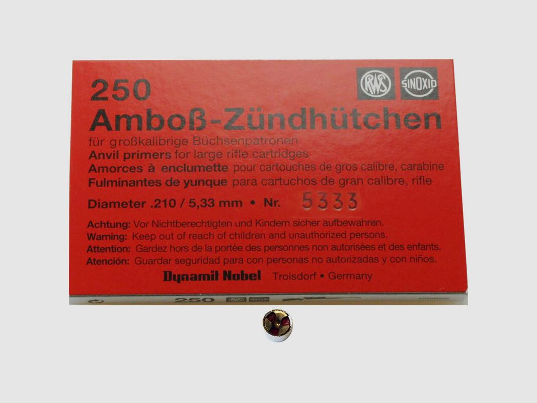 Zündhütchen RWS 5,3mm Large Rifle