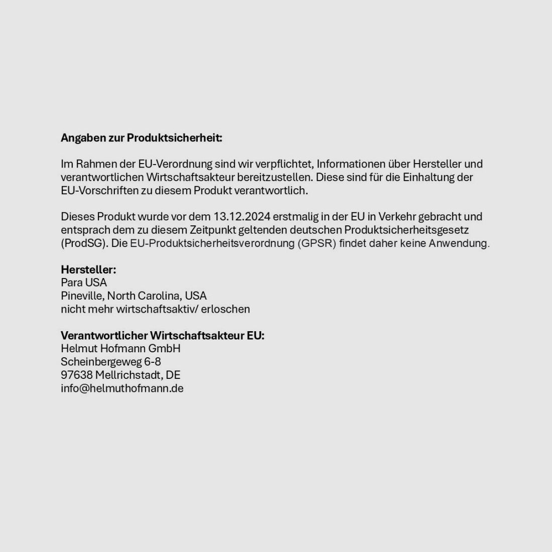 Para USA Ha.Pistole .45Auto Para USA 1911 Expert 14.45 Système Colt 1911, canon en acier inoxydable de 5" (comme Para Ordnance)