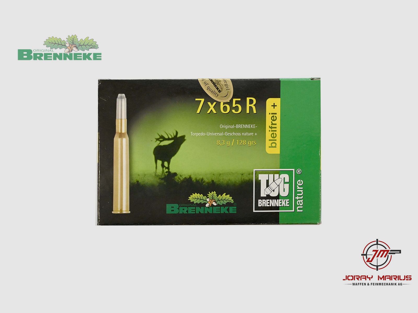 7x65R Brenneke 8,3g 128gr TUG Sans plomb