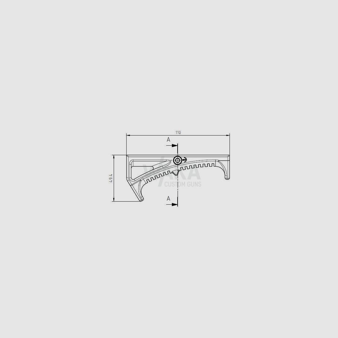 B&T Handauflage 45° mit NAR Aufnahme (RAL 8031)