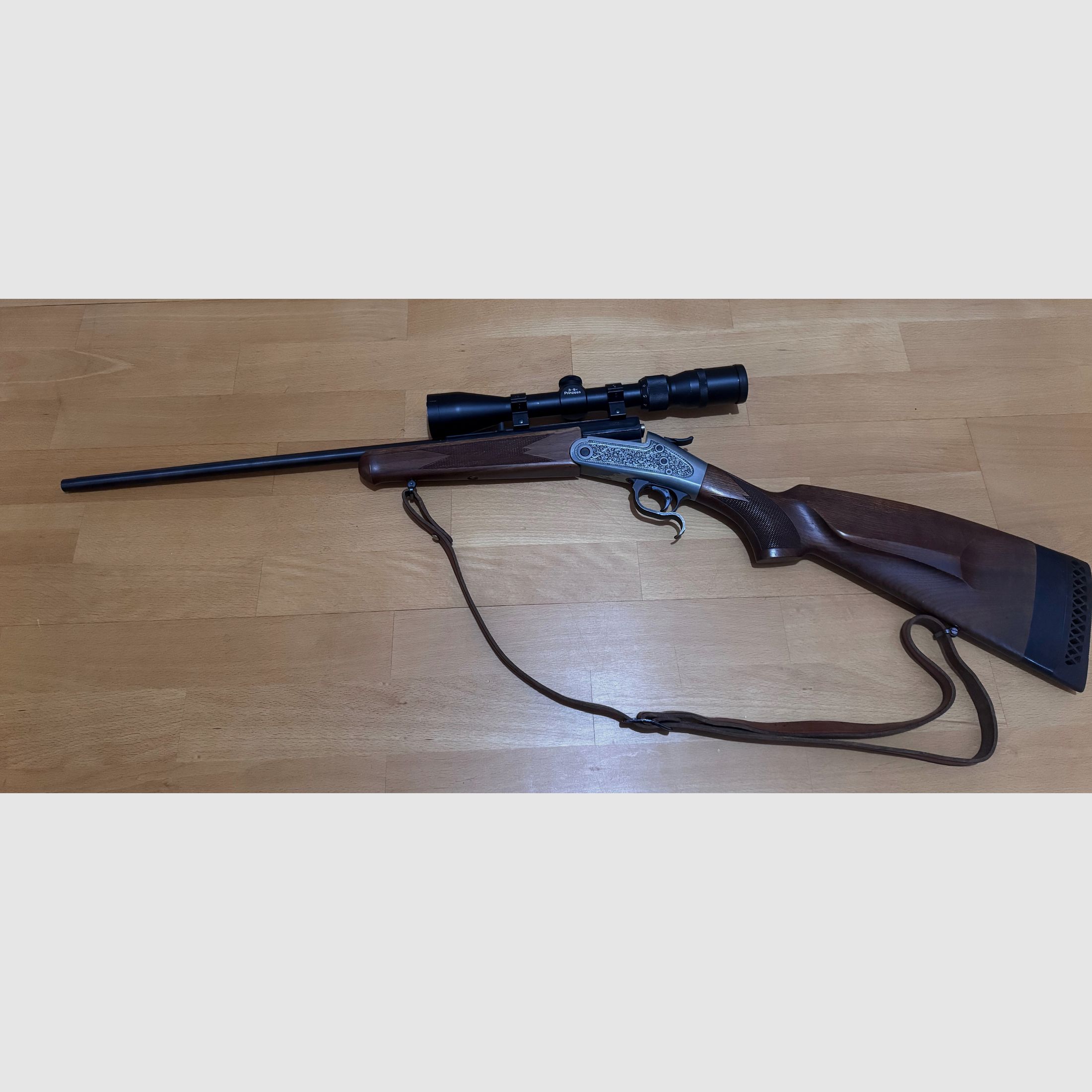 Break-action rifle Rhöner Sportwaffen Weisbach in caliber .22 Hornet with scope Prinzess 3-9x