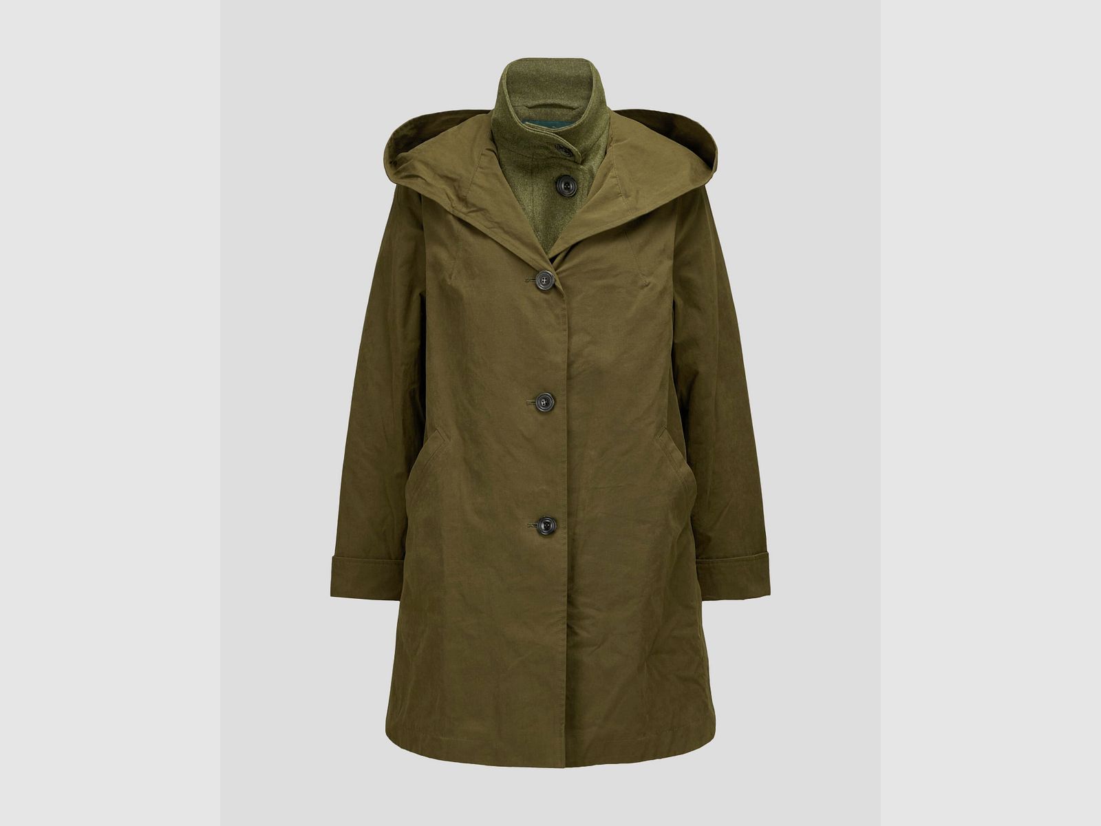 Münchner Lodenfabrik Jacke mit Kapuze in Oliv, Bild 1 von 2