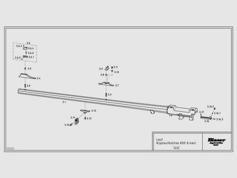 BLASER Wechsellauf f. Büchse f. Mod. K95 Stutzen rund, ohne Vorderschaft