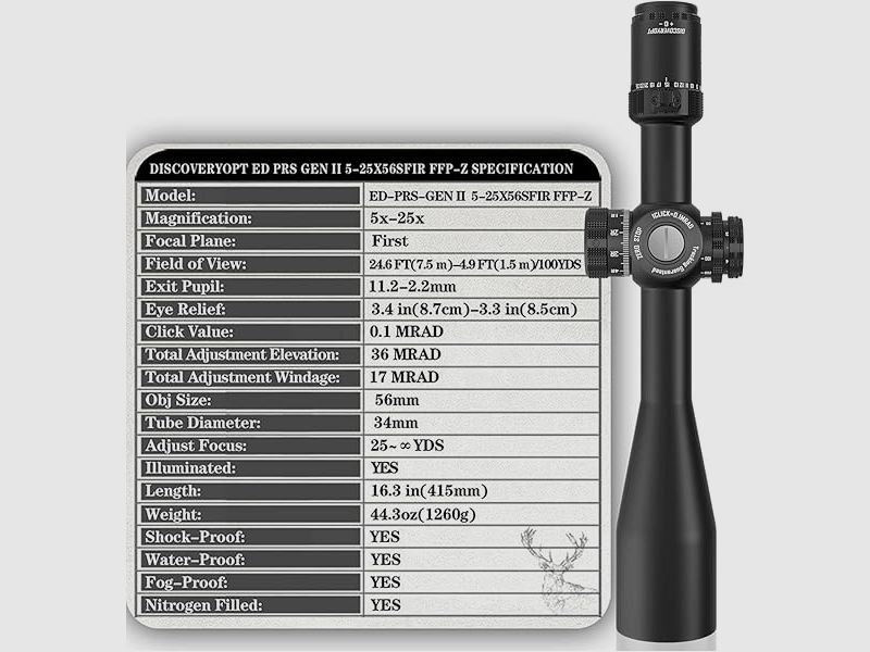 DISCOVERYOPT – ED-PRS GENⅡ 5-25X56 FFP (MRAD), Bild 3 von 4
