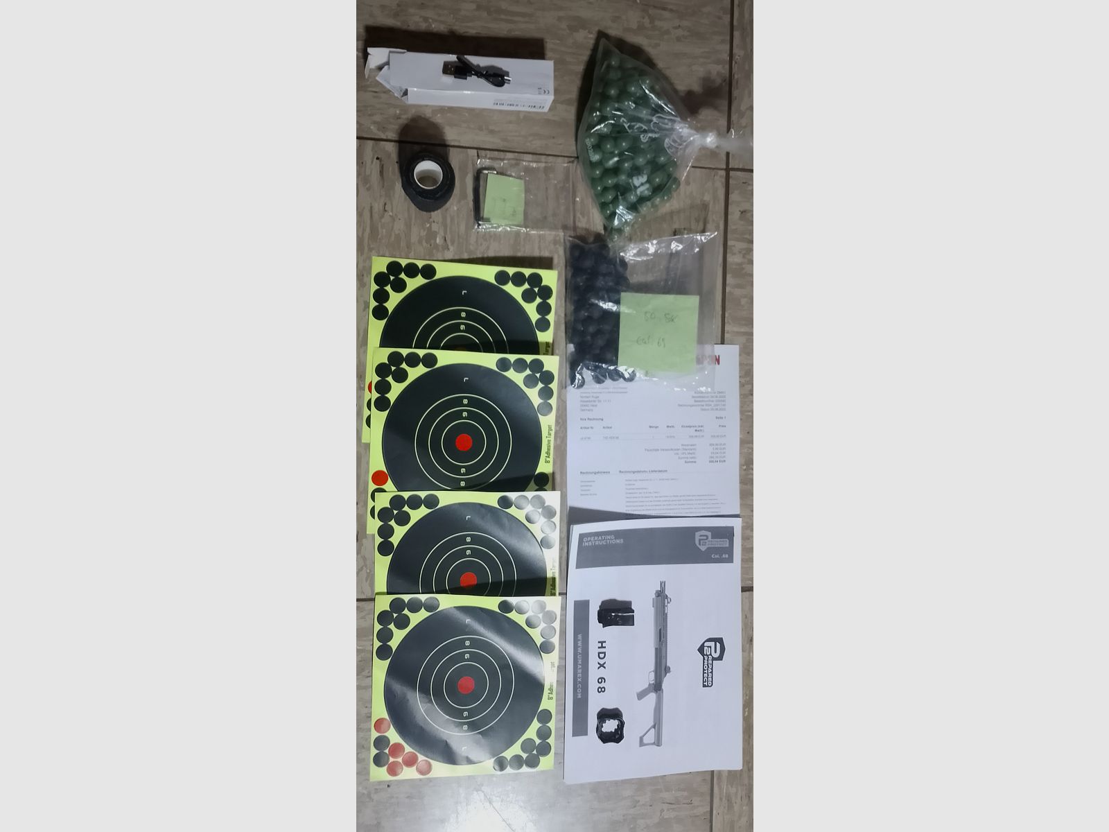 T4E RAM Shotgun Hdx68 Set Pumpgun cal .68 Zielfernrohr Tragegurt Paintballs Kit neuwertig