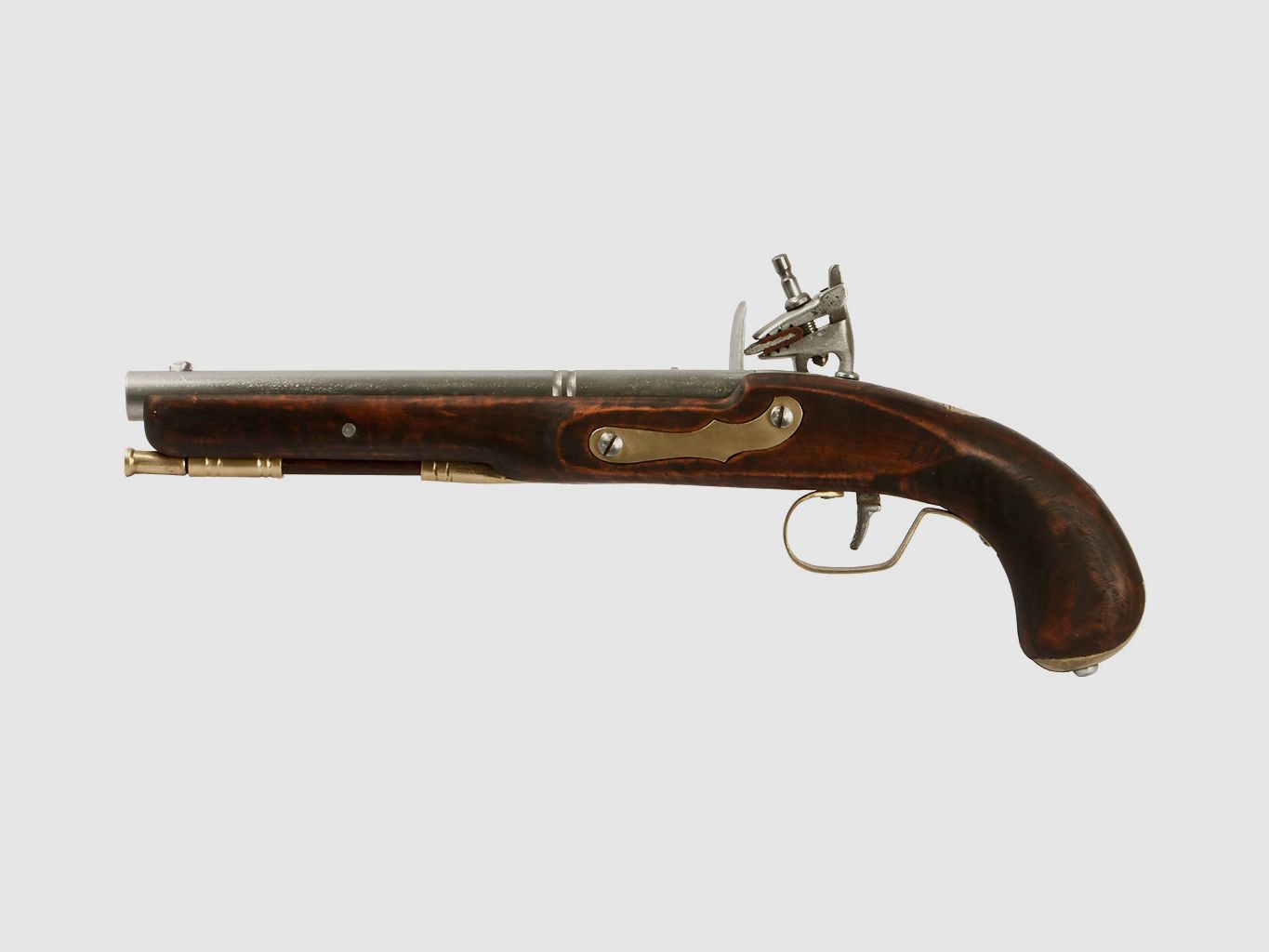 EinzelstĂĽck handgefertigte Deko Steinschloss Vorderladerpistole, LĂ¤nge 42,5 cm